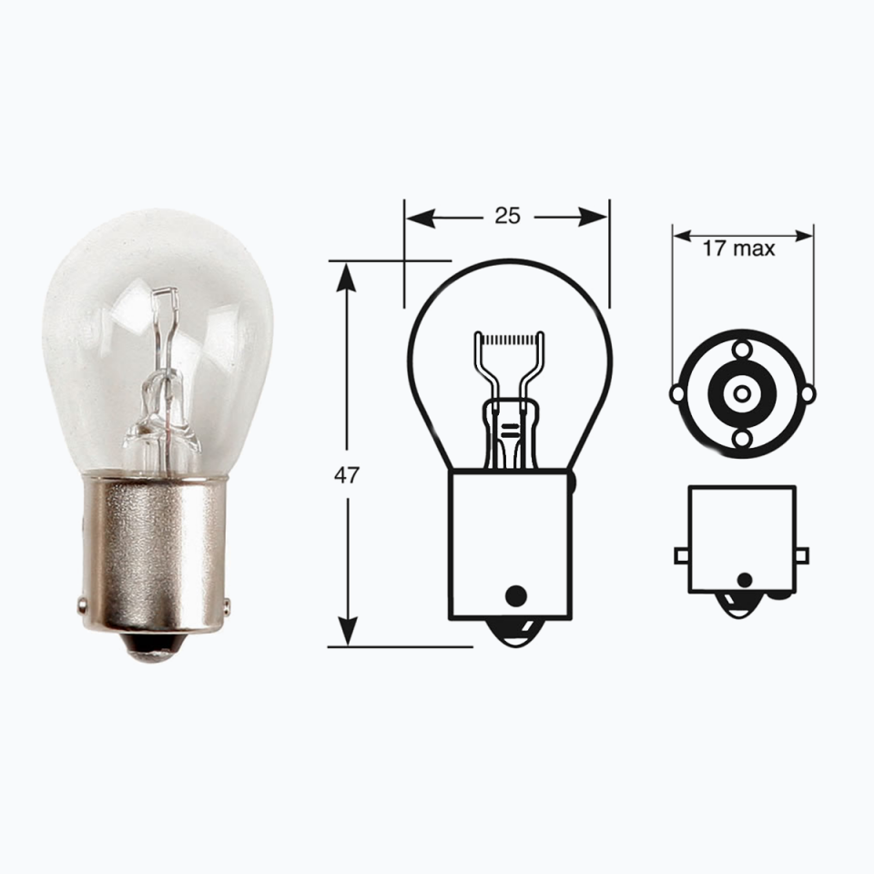 GLR P21W 93 Tek Duy Ampul 12V 21W Düz Tırnak